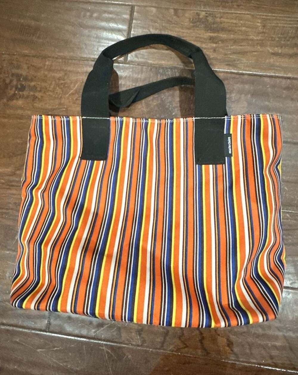 Roberta Freymann New York‎ Multicolored Striped Canvas Tote Bag